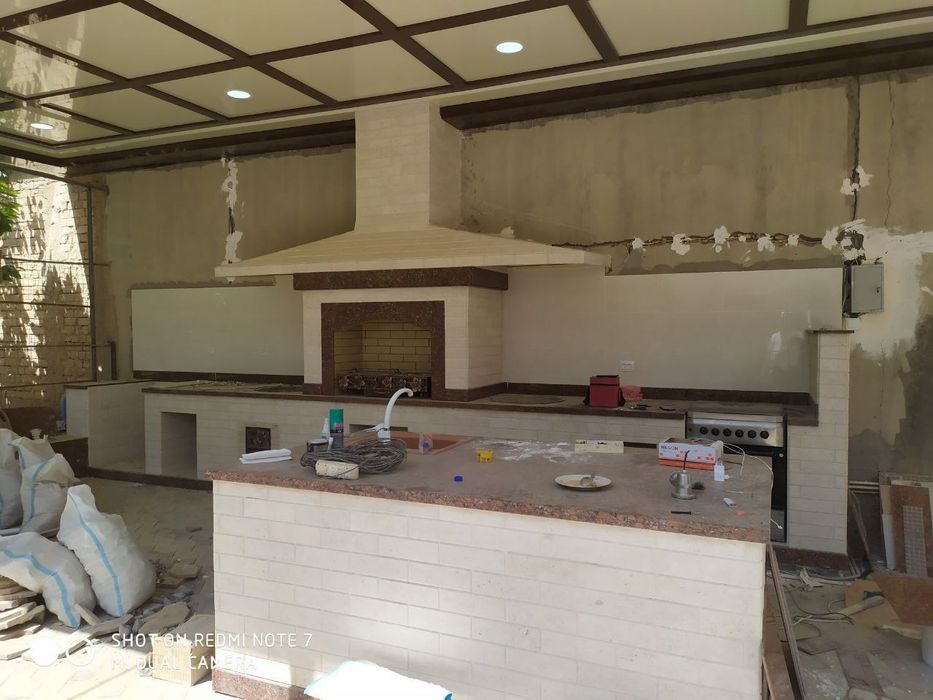 Летняя кухня,барбекю,помпейская печь,казан,очаг,камин,кирпич,газсварка