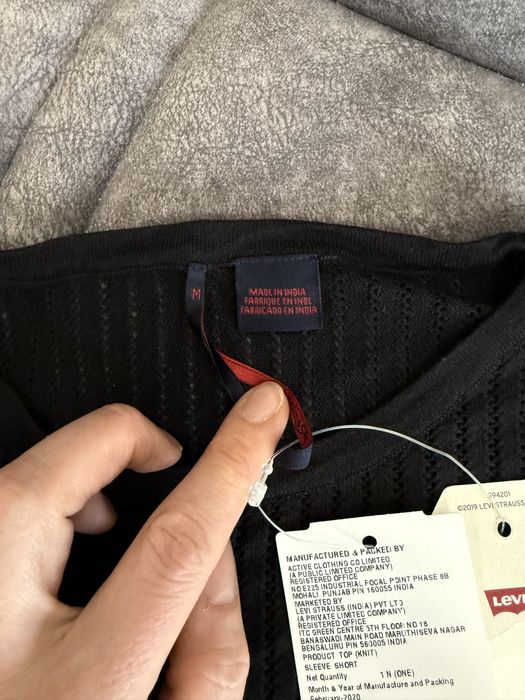 Кофточка перфорированная Levis, глубокий черный цвет