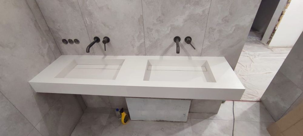 Керамогранит, Раковины работы