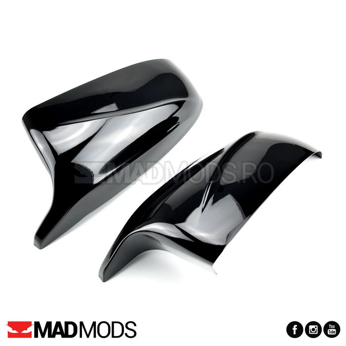 Set capace oglinzi M Performance BMW X5 X6 E70 E71, Negru Lucios