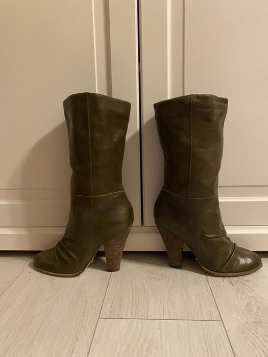 cizme-dama Buffalo London,marimea 39,piele naturala,kaki