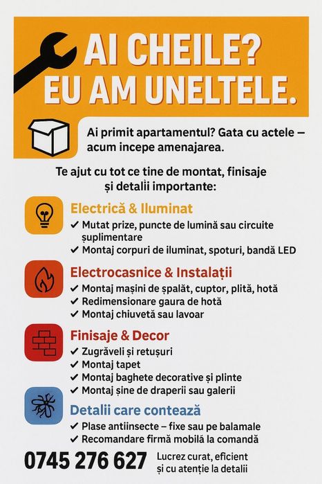 Montaj galerii, lustre, electrocasnice - Brasov