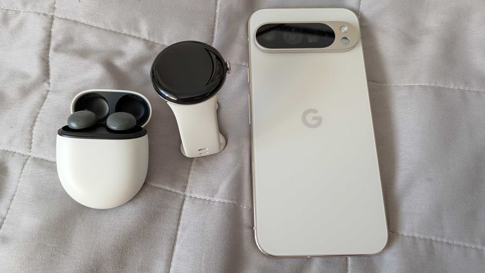 Google Pixel Пълен Комплект: Pixel 9 Pro XL 128GB + Pixel Watch 3 + Pixel Buds Pro 2 (Порцелан)