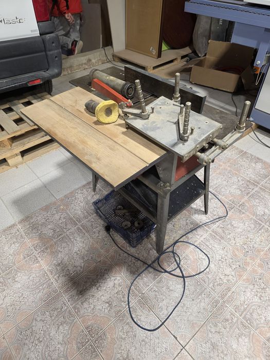 Триоперационна дърводелска машина: абрихт, бор апарат и циркуляр 220V