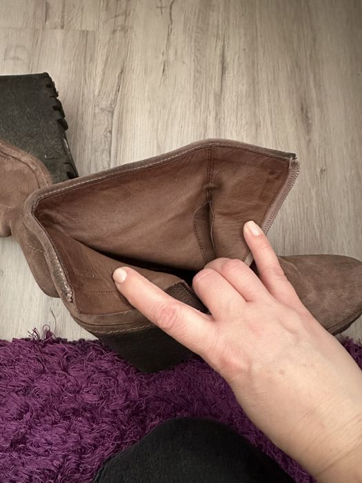 Botine piele naturala intoarsa