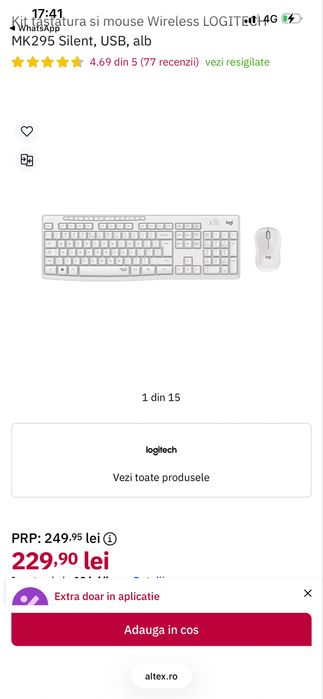Kit tastatura si mouse Wireless LOGITECH MK295 Silent