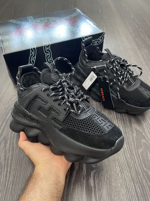 Versace chain reaction negru piele full box