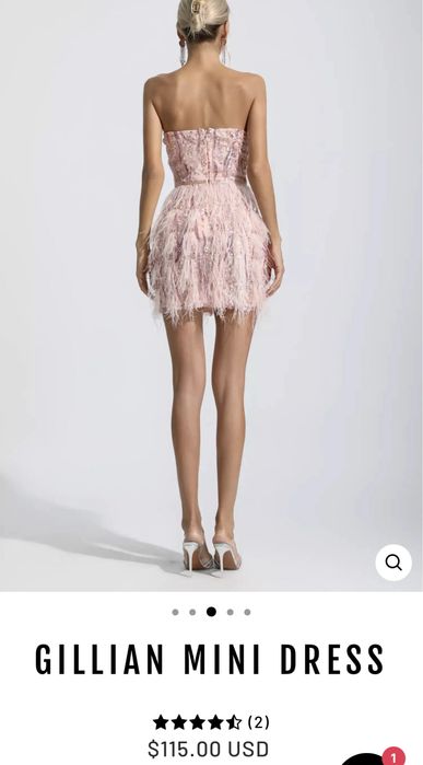 Дамска рокля с естествени пера