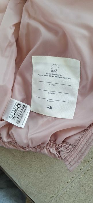 Ново зимно яке за момиче.С етикет. 4-6 г. 110/116.HM. Водоотблъскващо.