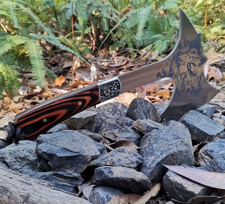 Уникална РУСКА брадва - вълк инструмент за оцеляване брадвичка с калъф
