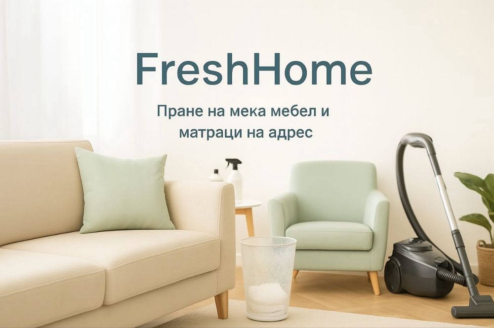 FreshHome Пране на мека мебел и матраци на адрес