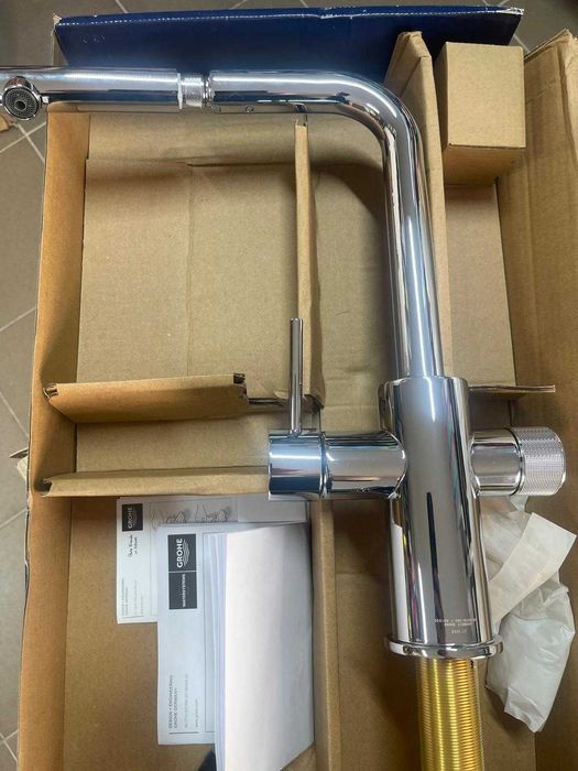 Grohe Blue Pure Minta 30601000 Baterie monocomandă pentru chiuvetă cu filtru montare cu o singură gaură, duză extensibilă, crom