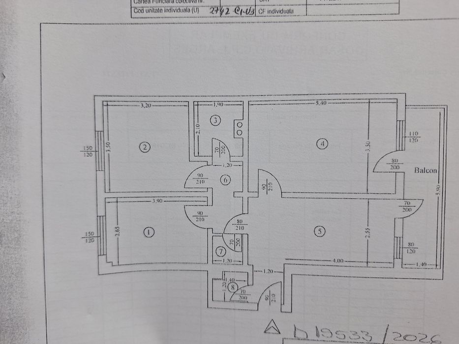 Apartament 3 camere Exercițiu Decomandat