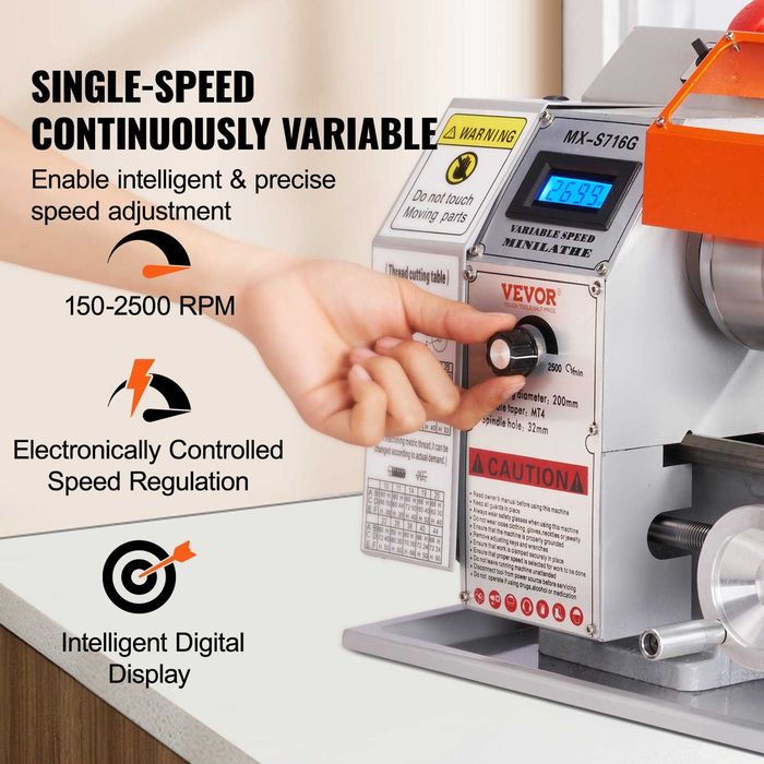 Strung metalic mini 180x400mm, 800W,150-2500rpm,cu mandrină 3-rapoarte