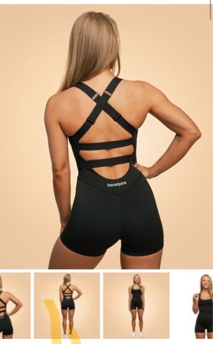 Къс гащеризон - BeastPink - черен