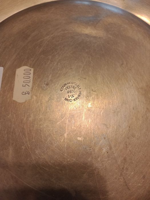 Farfurii ornamentale deosebite" Peltro" dim.27 cm din zinc