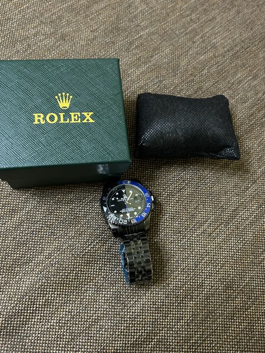 Ceas Rolex Nou de Barbati Negru cu Albastru