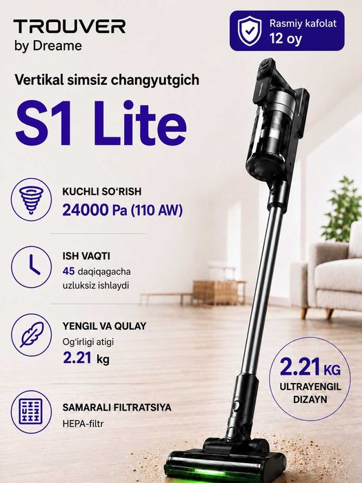 Trouver S1 Lite vertikal pilesos