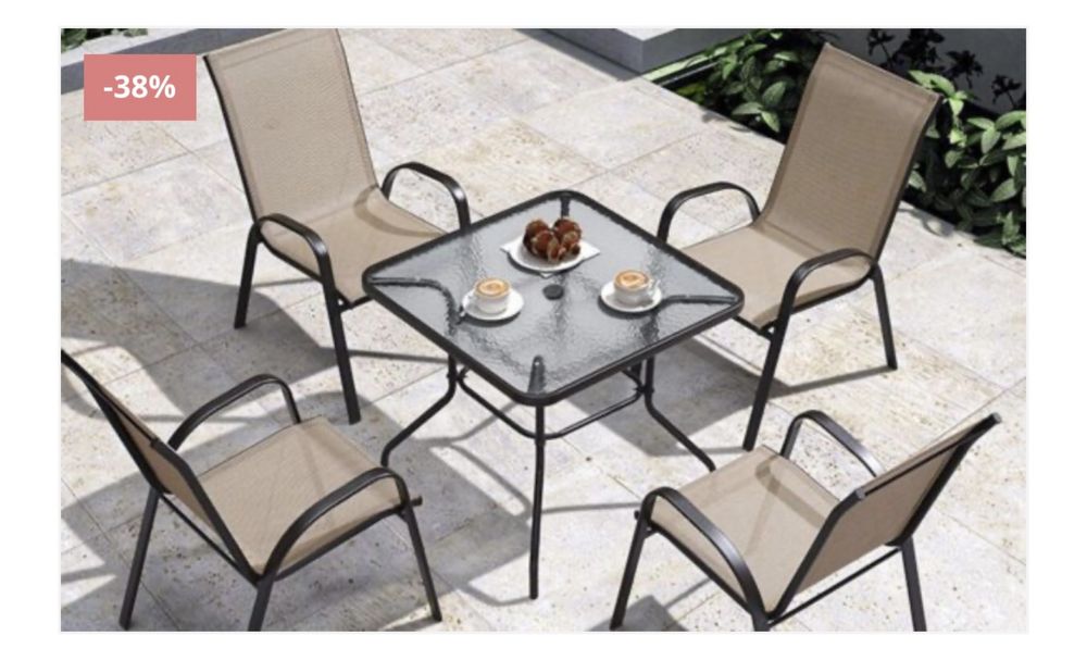 Градински мебели от текстил маса с 4 стола