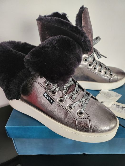 Pepe jeans сребристи обувки
