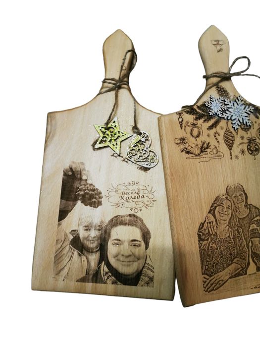 Свадбена,  Коледна, Цска, честит рожден ден дъска за мезета с лазерна