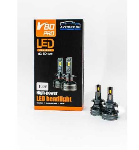 LED Крушки H7 100w 10000LM,12-24v canbus 1 ГОДИНА ГАРАНЦИЯ