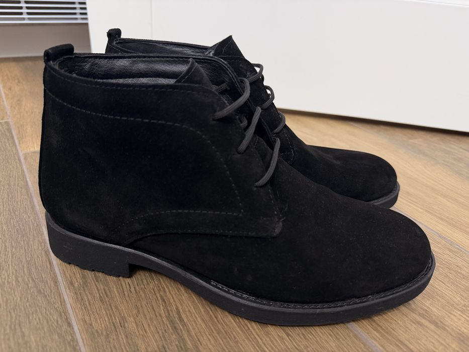 Чисто нови мъжки велурени боти с пух 42 номер 27 см стелка