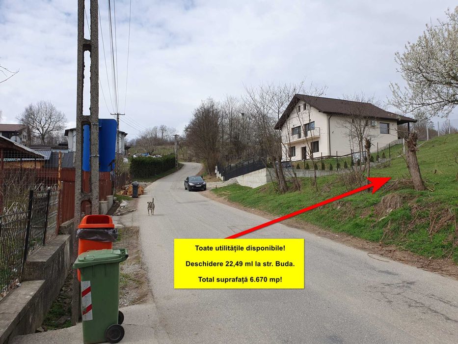 Teren deosebit, cadru superb, până la 6.670 mp, intravilan, str. Buda