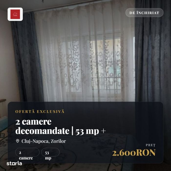DE INCHIRIAT | Apartament 2 camere decomandate | Zorilor