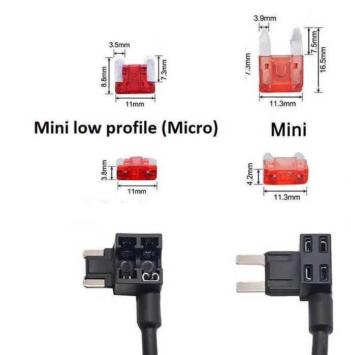 Splitter adaptor panou sigurante auto mini LP LowProfile camera Viofo