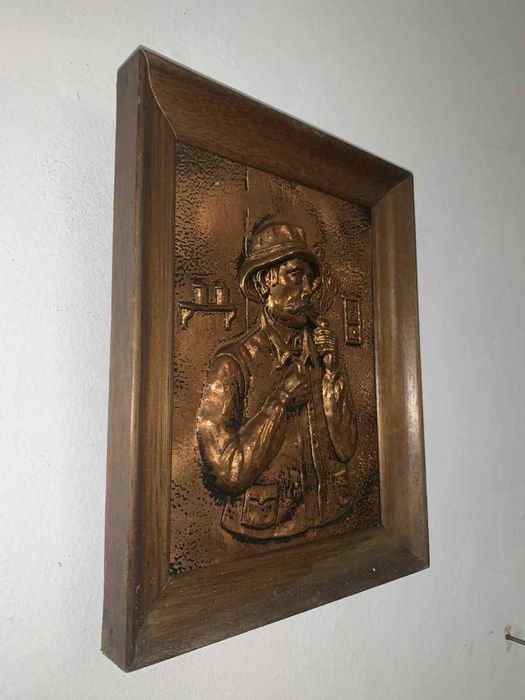 Tblou din cupru in rama de lemn