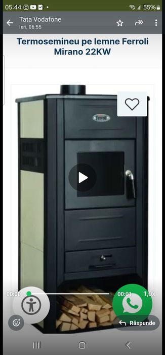 Tetmosemineu pe lemne MIRANO 22KW