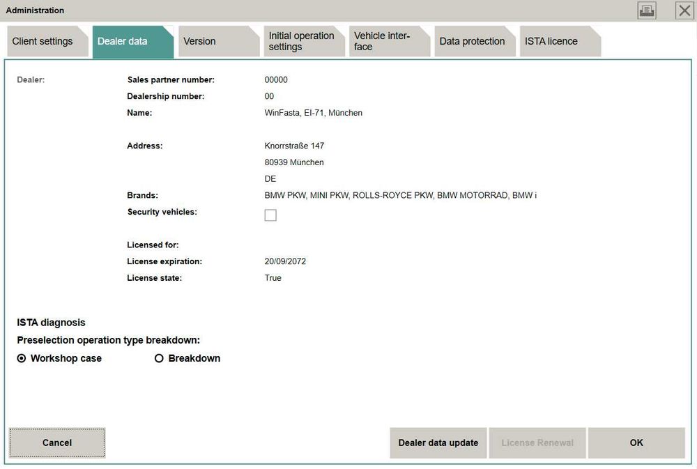 Tester/Diagnoza Bmw/Mini ENET/K-DCAN+Leptop Lenovo L490 cu Ista+/INPA