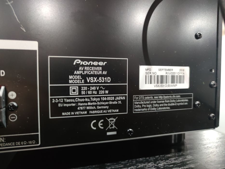 Klipsch тонколони и ресийвър Pioneer VSX 531D  Bluetooth Wifi HDMI