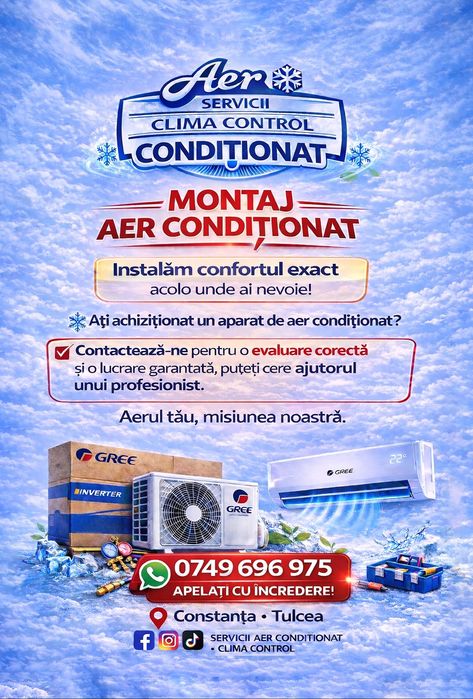 Igienizare profesională cu abur și Montaj aer condiționat