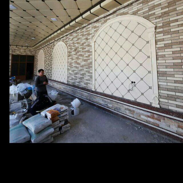 Travertin fasad ishlari buyicha usta