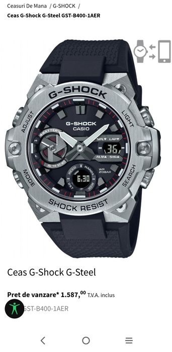 Casio GST-B400-1AER, ORIGINAL, acte, cutie sigilată.