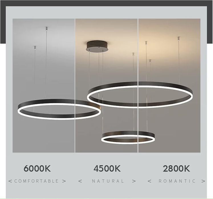 Черни led рингове  3 броя-40/60/80 с дистанционно