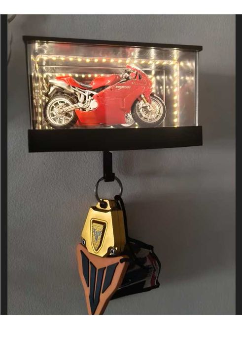 Display macheta auto cu suport chei Oglindă LED Infinity pt Hot Wheels