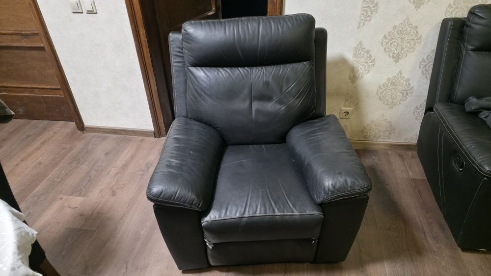 Дивани двойка и тройка естествена кожа релакс механизъм
