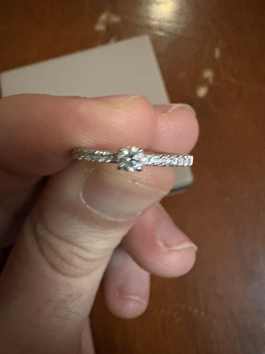 Inel Logodna Teilor cu Diamante Aur Alb 14k