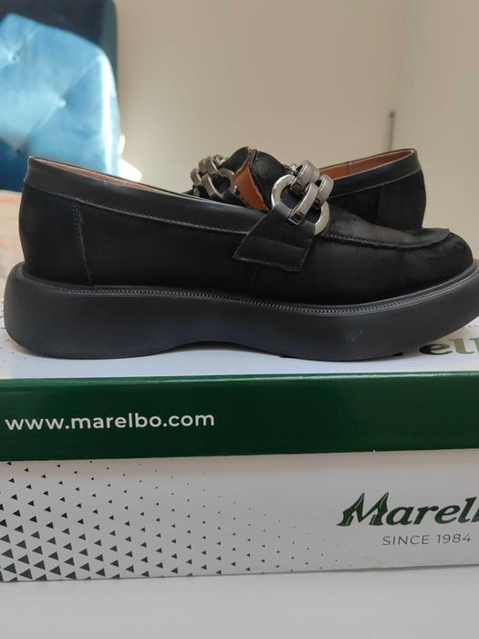 Mocasini negri femei din piele