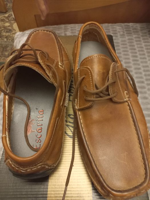 Pantofi piele naturala, maro. 41. Mocasini.