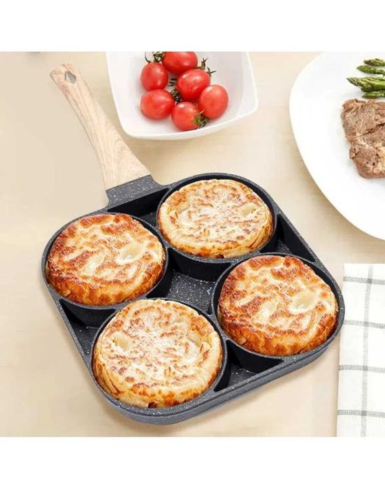 Тиган с незалепващо покритие за 2 броя яйца на очи- оребрено отделение