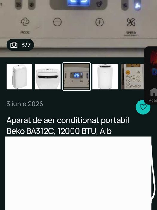 Vândă 2 aparate  aer conditionat portabil  Beko 950 lei și Heinner are garanție 3 anifolosit foarte puțin 1250 lei