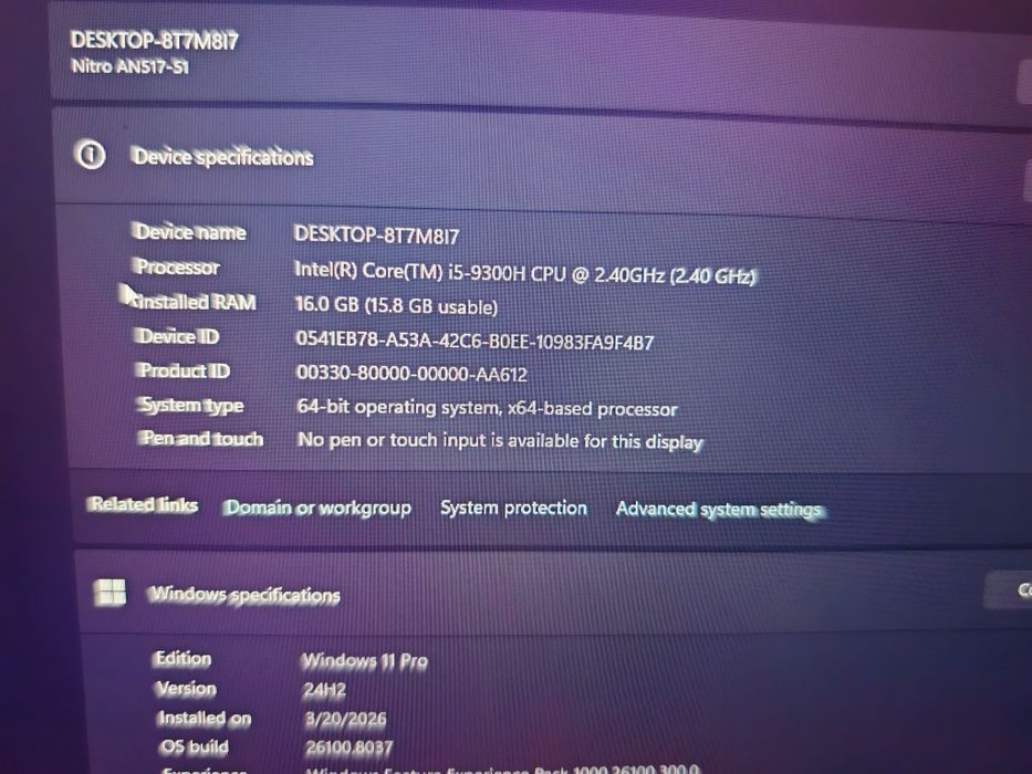 Laptop gaming Acer Nitro AN517-51\17.3\i5-9300h\GTX 1660ti\16 \144 hz