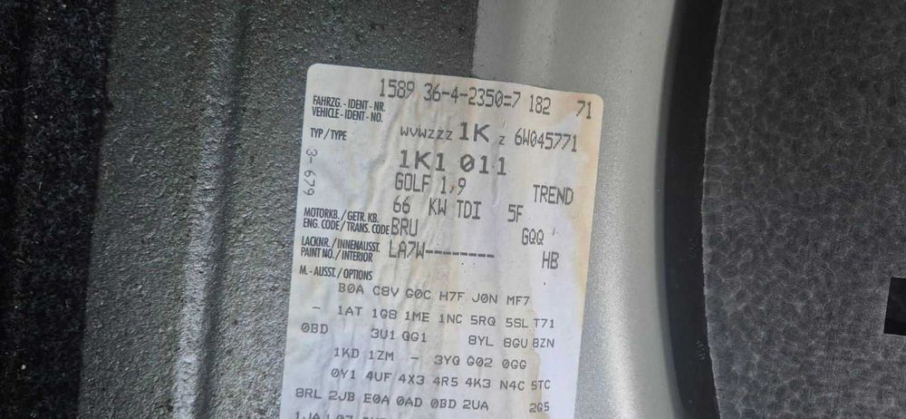 Golf 5 1.9tdi 90hp на части