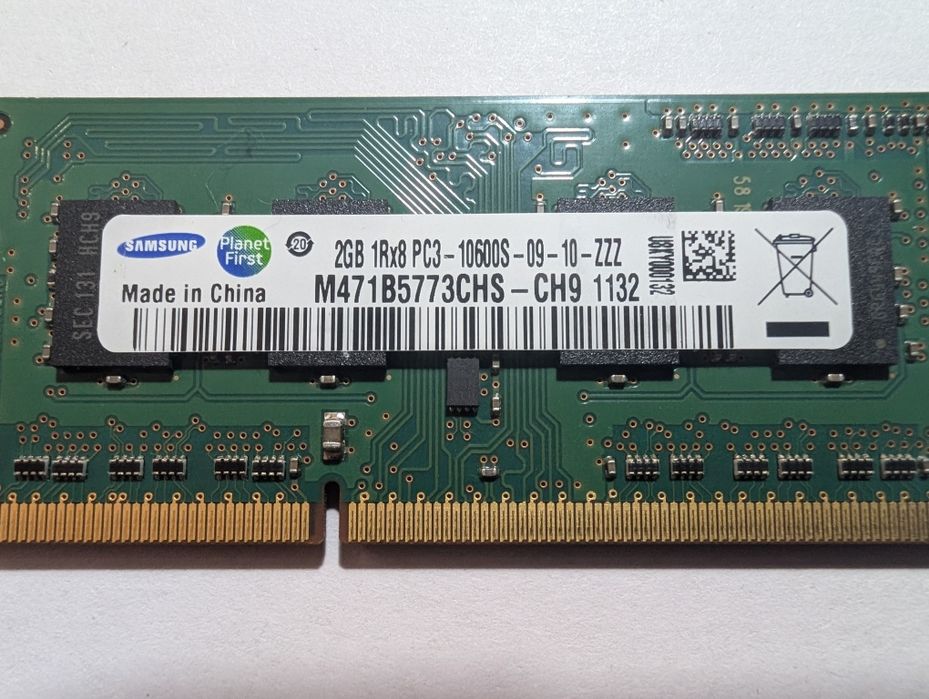 Продам ОЗУ для ноутбука SO-DIMM 2*2Gb pc3 10600s 1333mhz