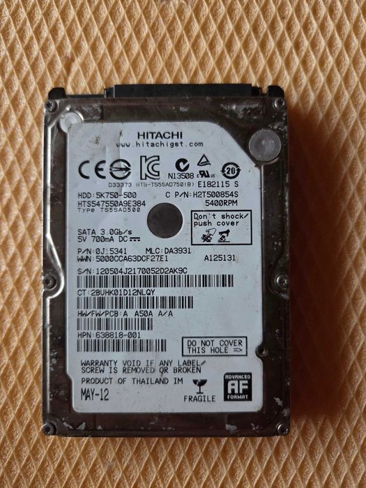 hard sata pentru laptop - HITACHI - de 500 de Gb