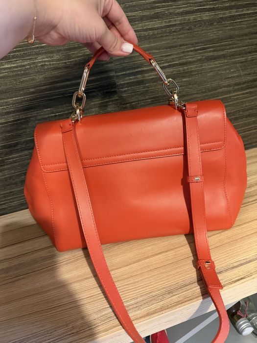 Geanta Musette piele naturala Rosu-Corai